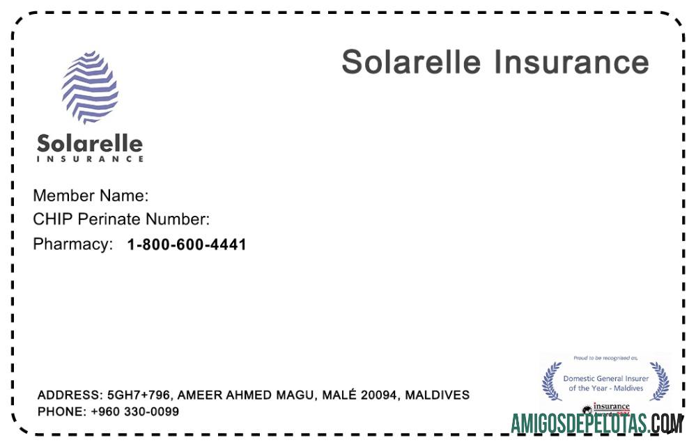 Cartão de seguro saúde das Maldivas amostra